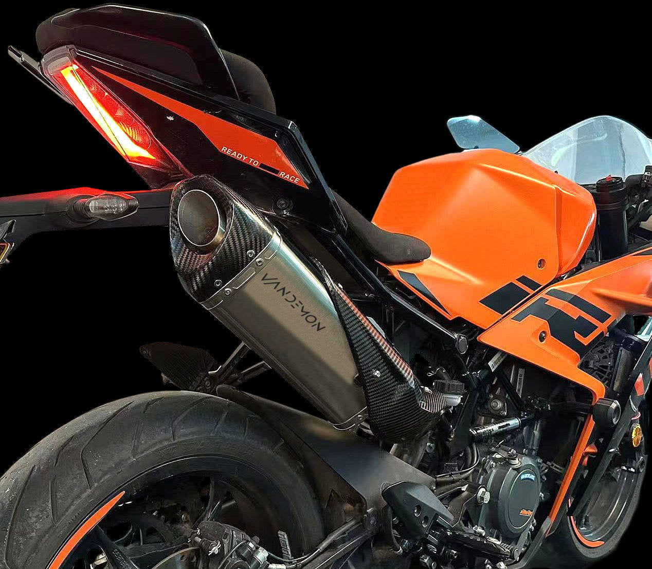 Sistema de escape de titanio para KTM RC 390 y 390 DUKE 2022-2023