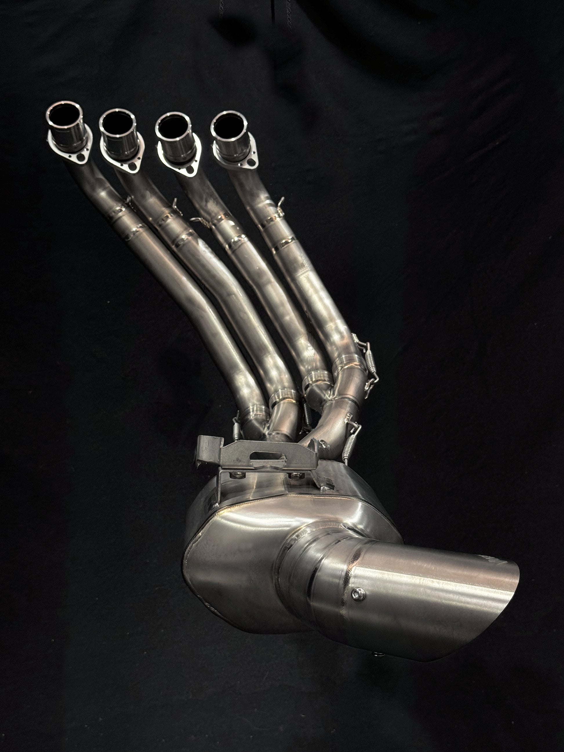 A close up view of Low Mount Titanium Exhaust
