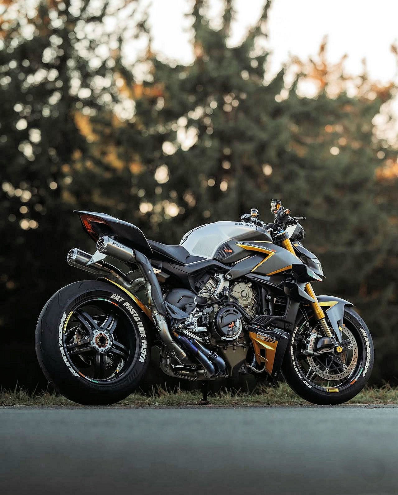 Areions_V4 Streetfighter with Full Titanium High Mount Exhaust