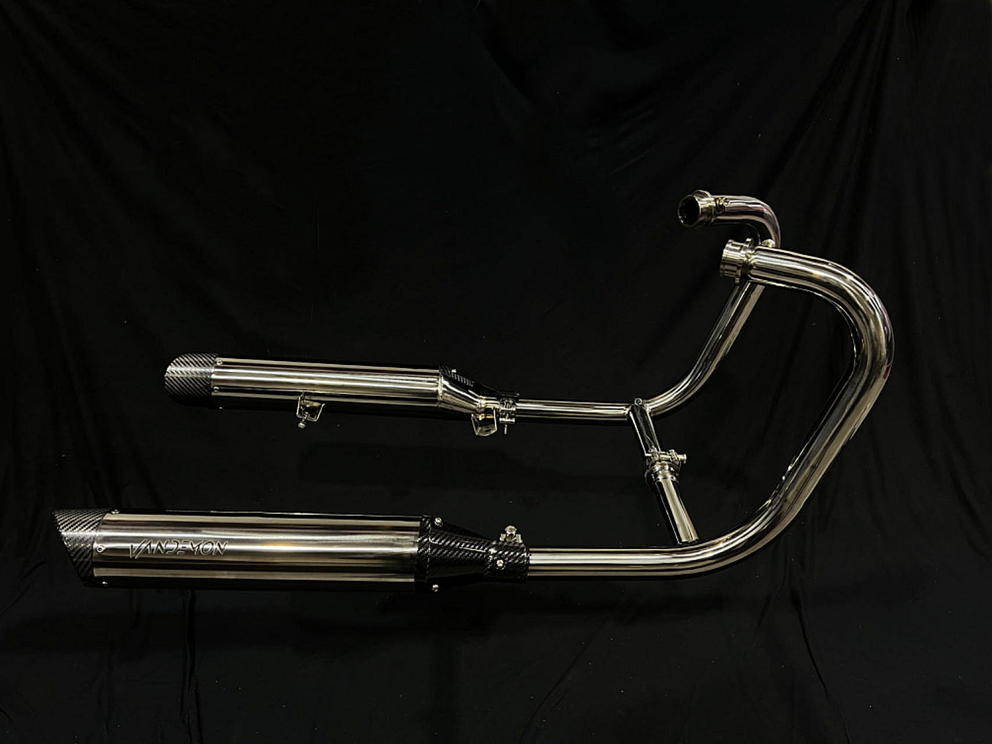 Escape de titanio pulido con tubo en H para Triumph Bonneville Bobber y Speedmaster 1200