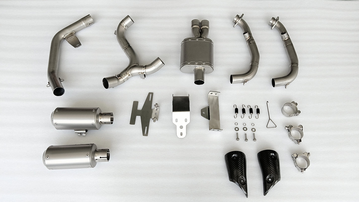 Sistema de escape de montaje alto de acero inoxidable CFMOTO 450SR-S