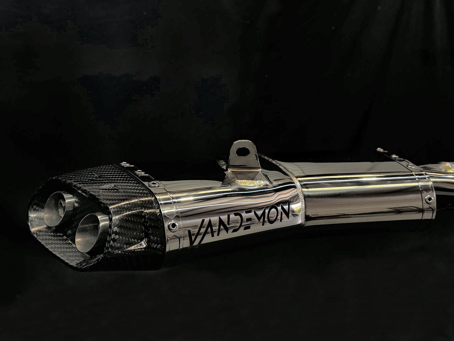 view of a carbon fiber exhaust pipe
