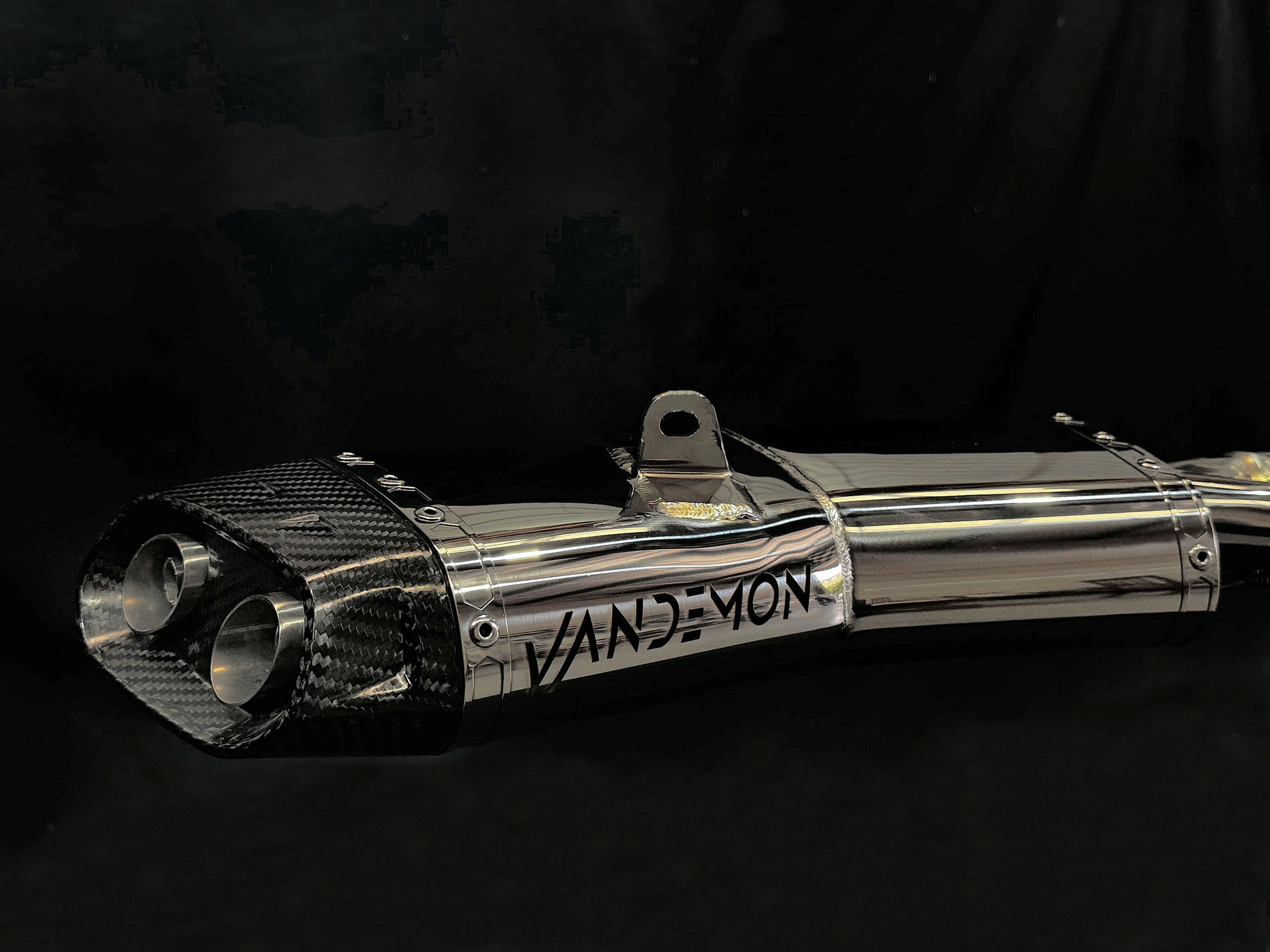 view of a carbon fiber exhaust pipe