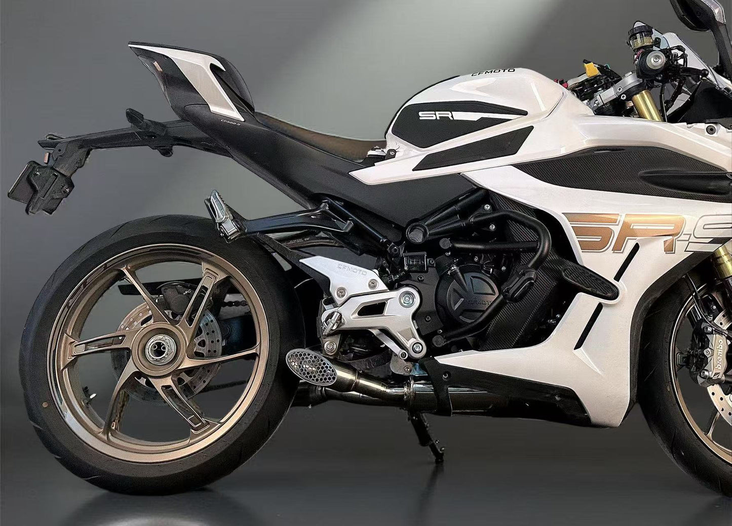CFMOTO 450SR-S Low Mount Stainless Steel Exhaust