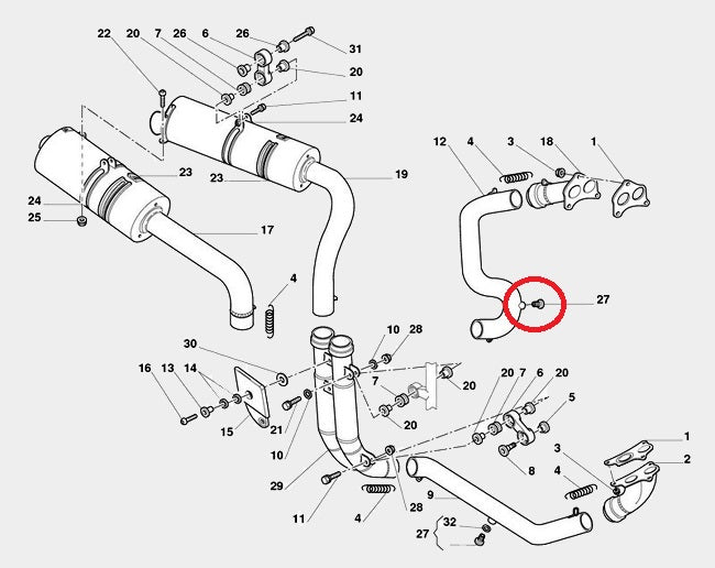 Exhaust Manifold Plug M10x0.9mm replaces Ducati Part No 78010071