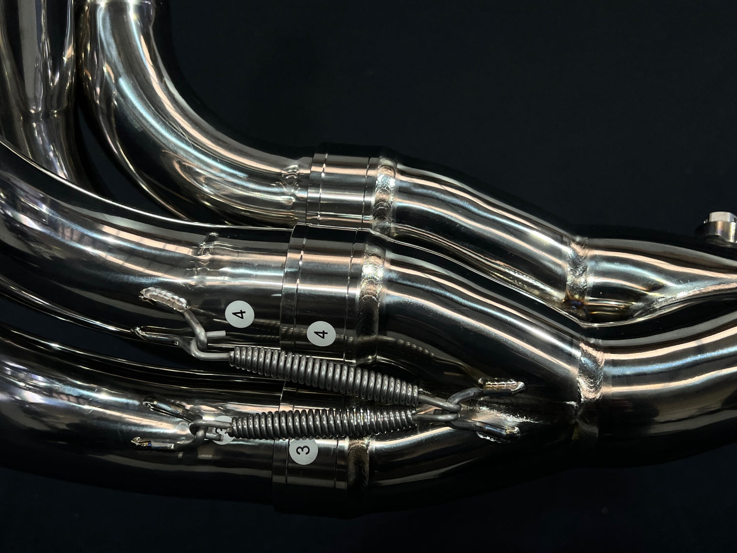 Close-up image of dual exhaust pipes