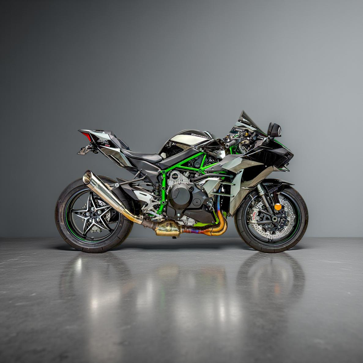 Kawasaki Ninja H2 Vandemon H2R de titanio sin cordones 2015-en adelante