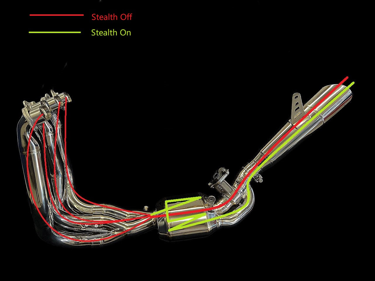 Kawasaki H2, H2R Vandemon Bimodal Stealth Titanium Exhaust System
