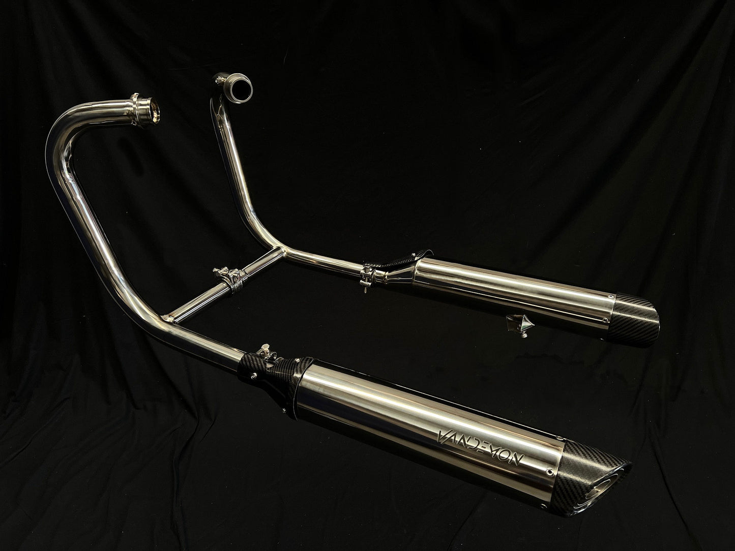Escape de titanio pulido con tubo en H para Triumph Bonneville Bobber y Speedmaster 1200
