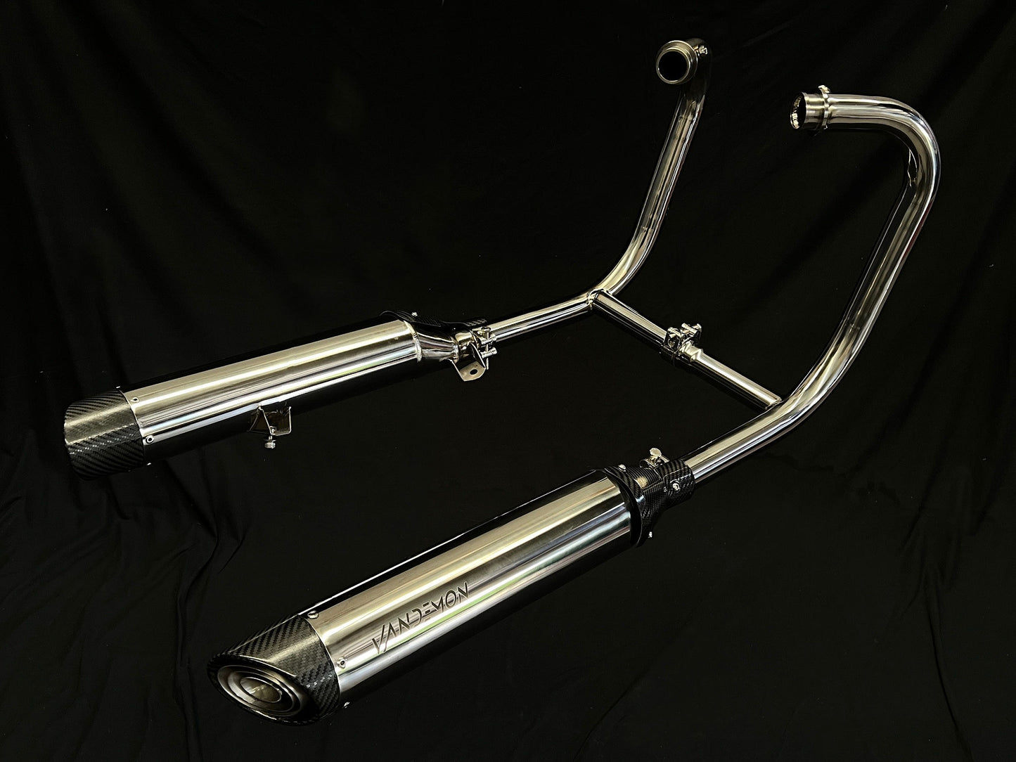 Escape de titanio pulido con tubo en H para Triumph Bonneville Bobber y Speedmaster 1200