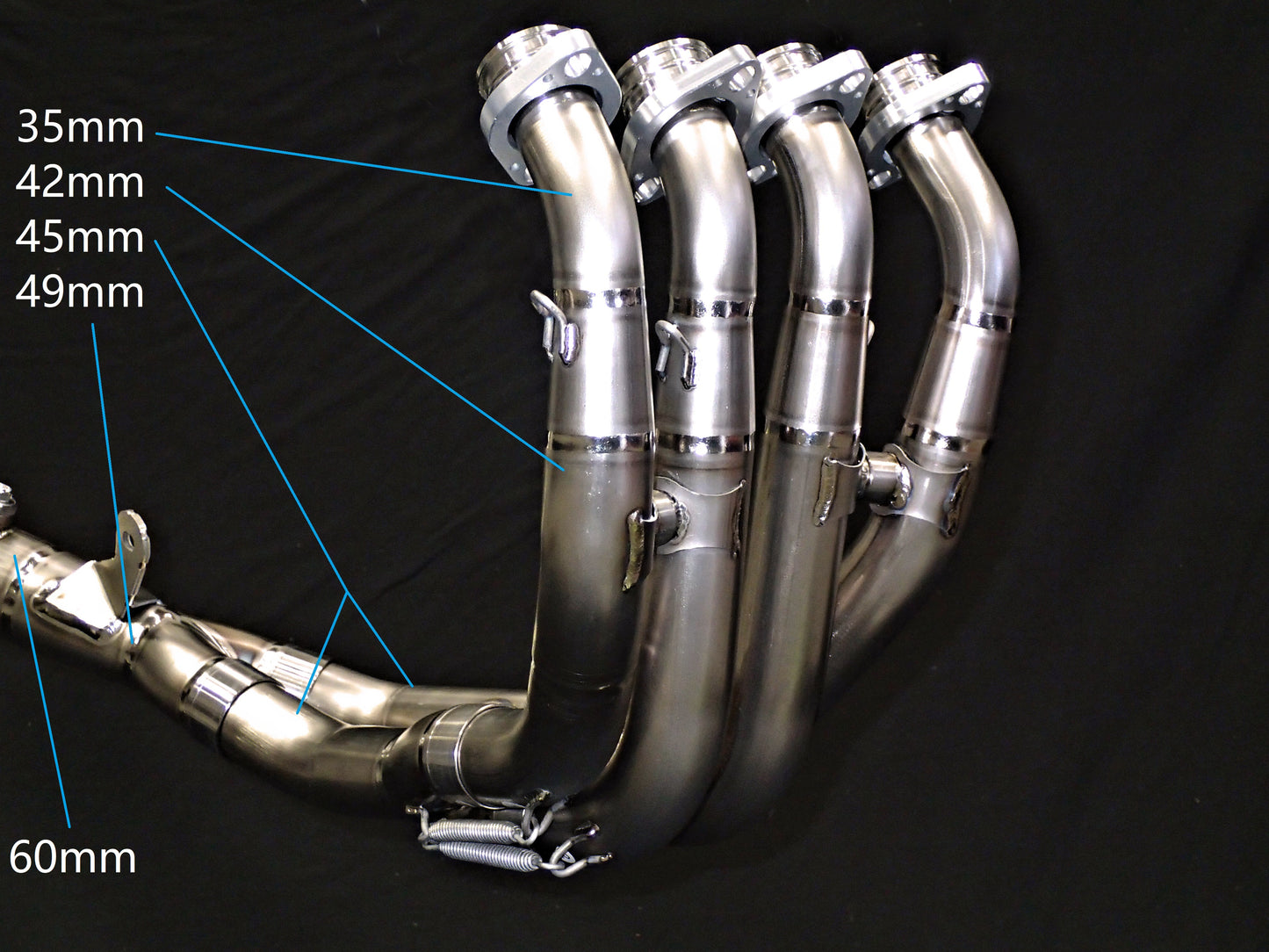 Close-up image of a motorcycle exhaust pipe
