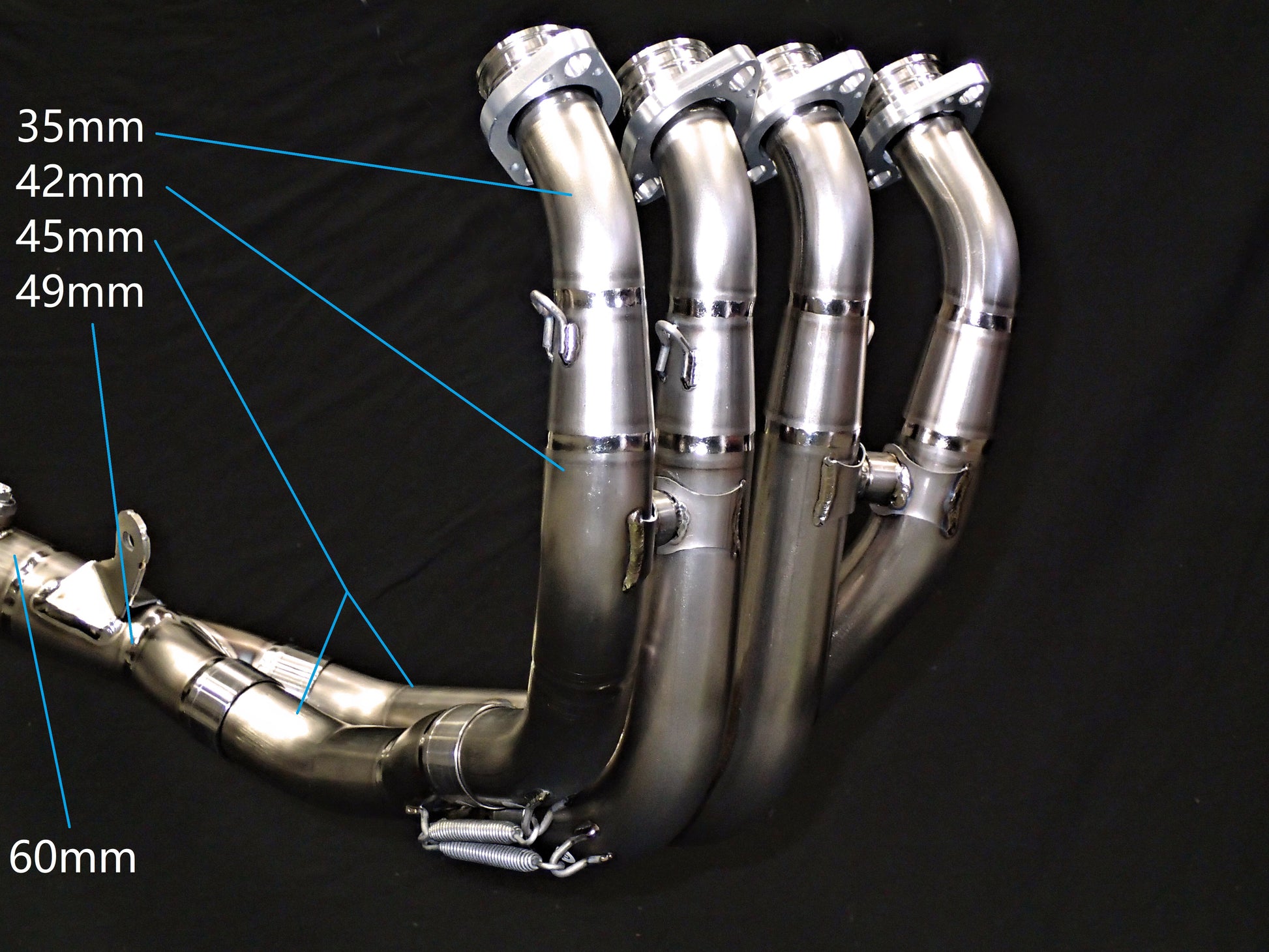 Close-up image of a motorcycle exhaust pipe