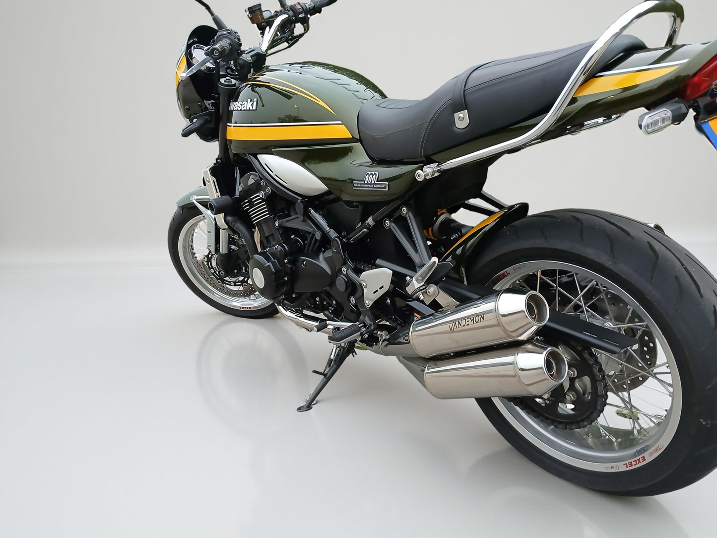 Sistema de escape de acero inoxidable Vandemon Cafe Racer Retro para Kawasaki Z900RS 2018-24