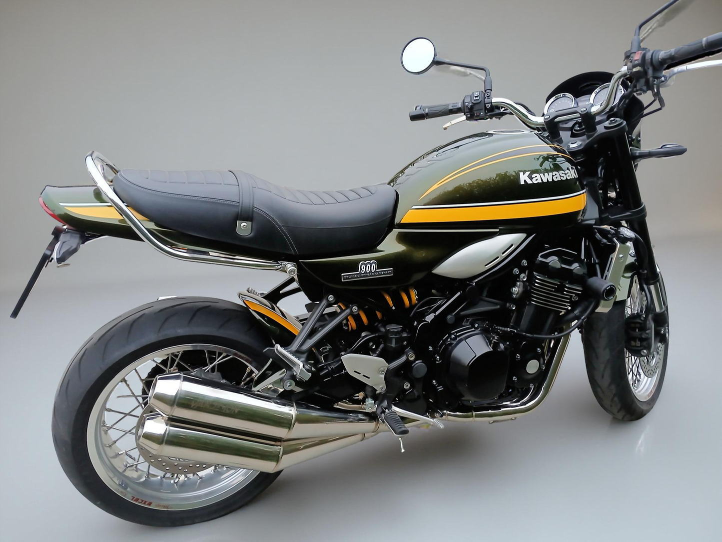 Sistema de escape de acero inoxidable Vandemon Cafe Racer Retro para Kawasaki Z900RS 2018-24