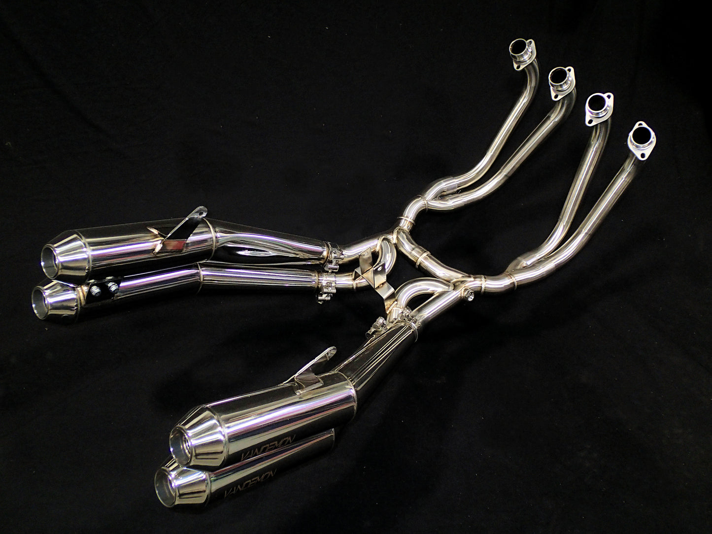 Sistema de escape de acero inoxidable Vandemon Cafe Racer Retro para Kawasaki Z900RS 2018-24