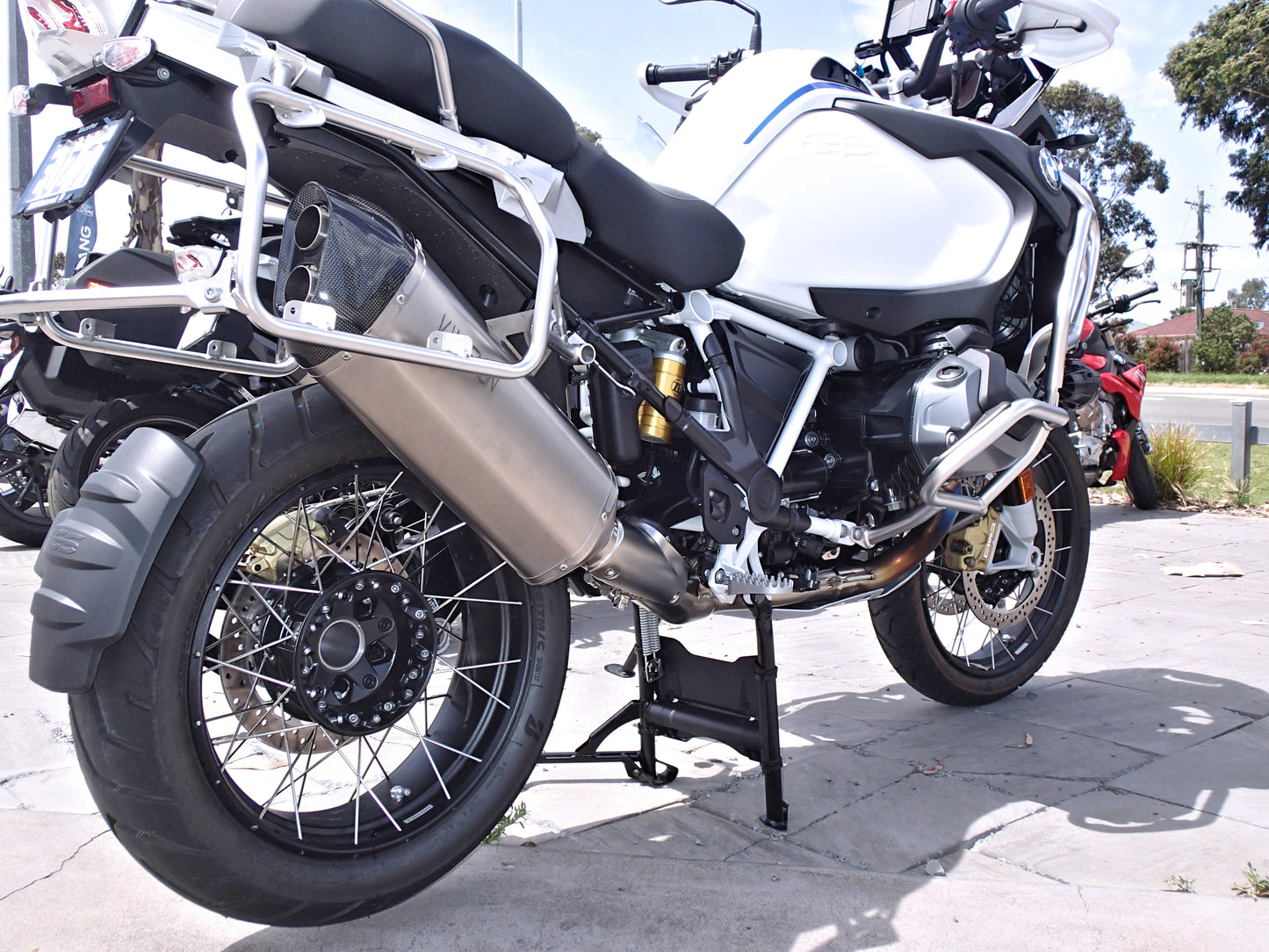BMW R1250GS Adventure Vandemon Titanium Exhaust System on bike