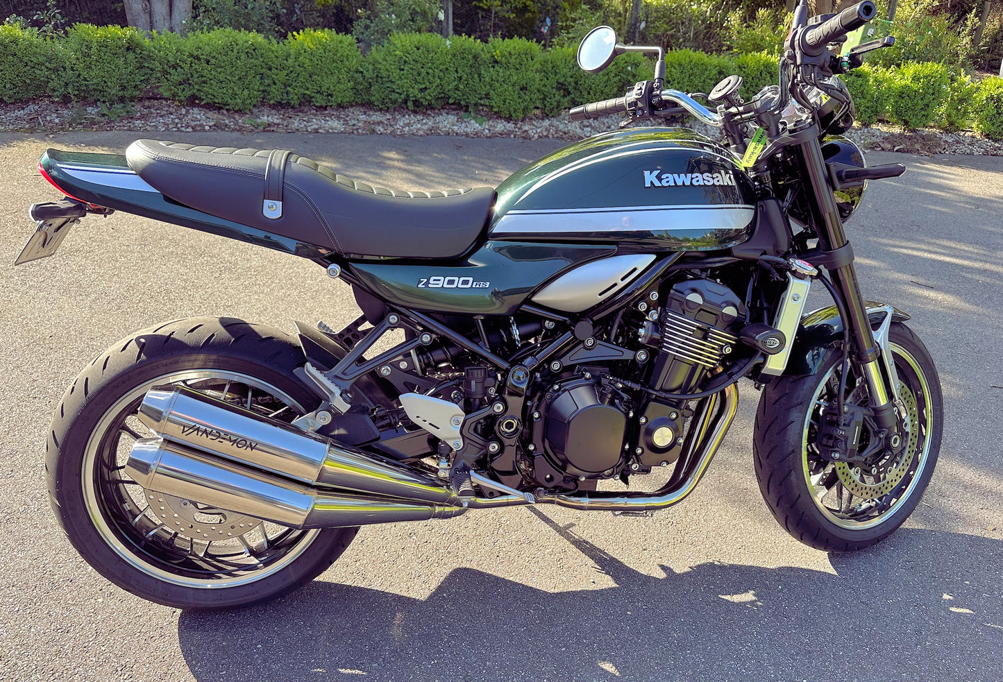 Sistema de escape de acero inoxidable Vandemon Cafe Racer Retro para Kawasaki Z900RS 2018-24