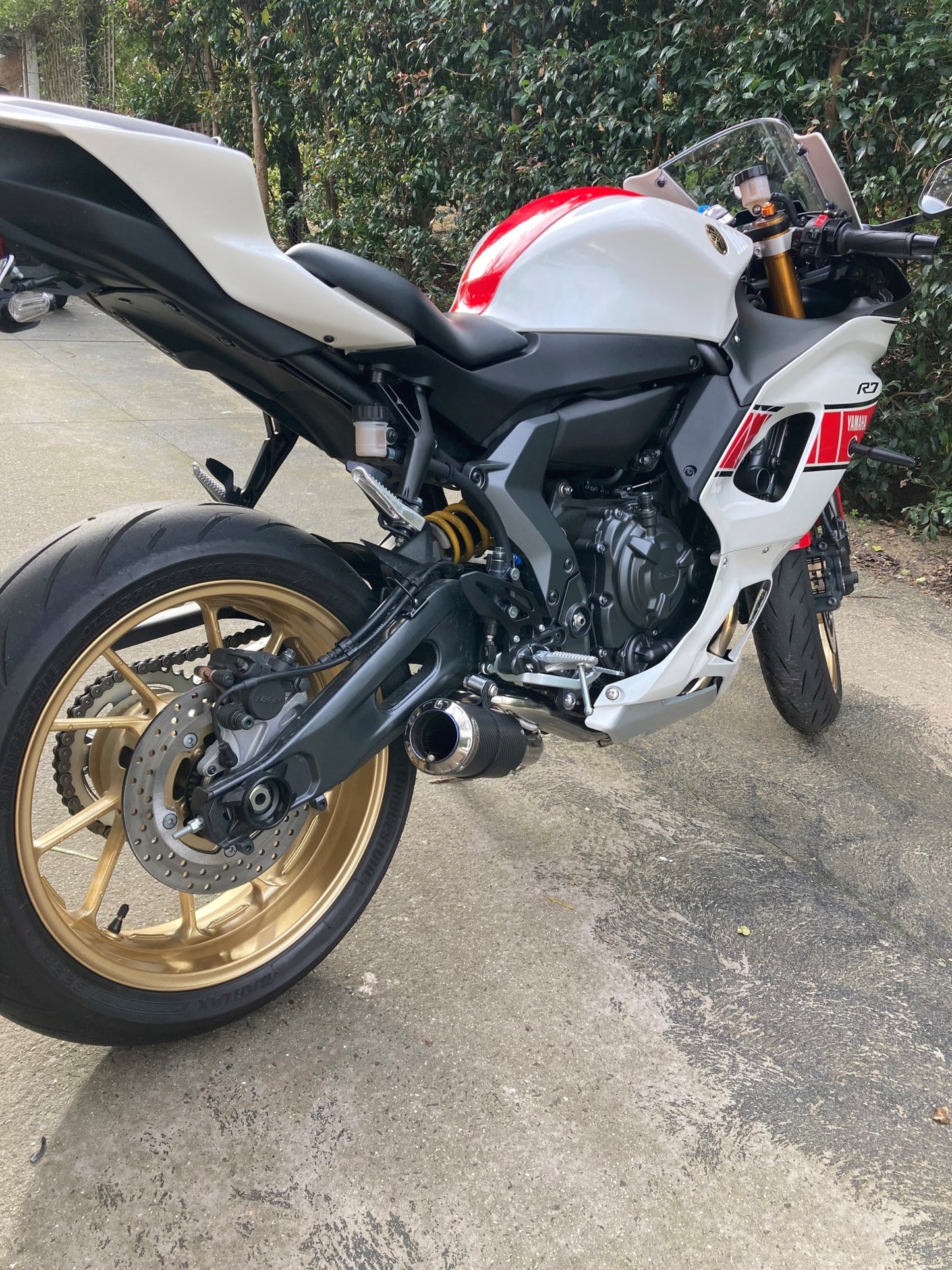 Sistema de escape de titanio Yamaha R7 MT07 FZ07 XSR700 Tracer 700/GT Tracer 7/GT