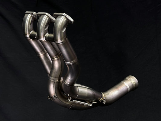 A motorcycle Titanium  exhausts headers.