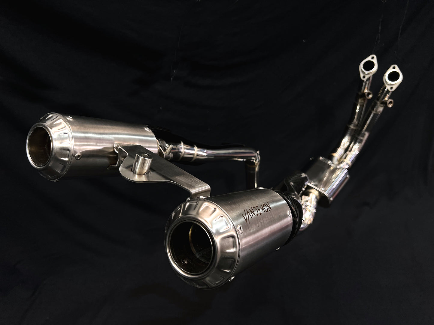 Sistema de escape de montaje alto de acero inoxidable CFMOTO 450SR