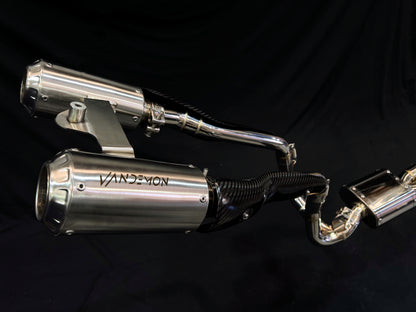 Sistema de escape de montaje alto de acero inoxidable CFMOTO 450SR
