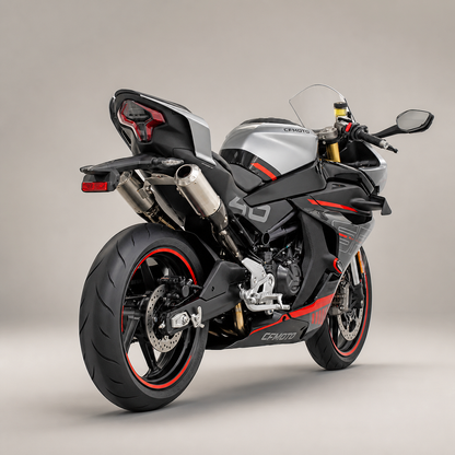 Sistema de escape de montaje alto de acero inoxidable CFMOTO 450SR