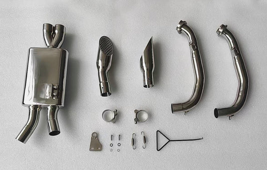 Sistema de escape de acero inoxidable para carreras CFMOTO 450SR y 450SR-S