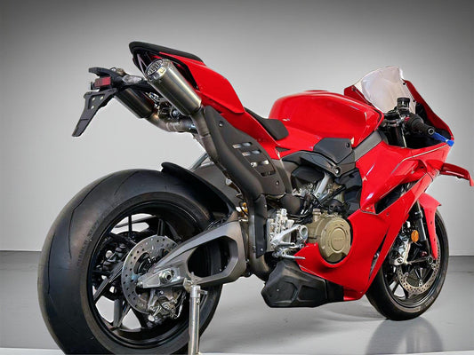 2025 Ducati Panigale Red motorcycle on a grey background