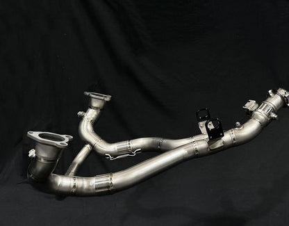 BMW R1300GS Titanium Headers on a black background.