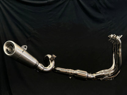 CFMOTO 675SR-R, 675SR-S, 675SS & 675NK Slash Cut Low Mount Titanium Exhaust System