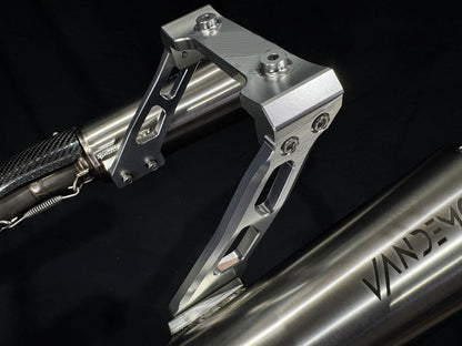 Titanium exhausts CNC muffler hanger.