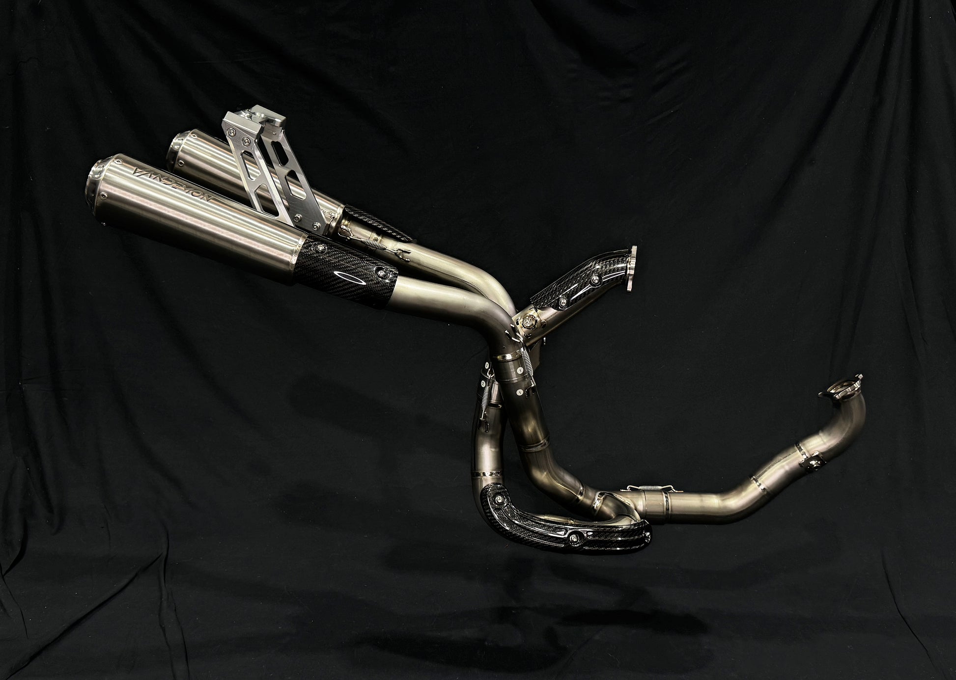 vandemon high mount titanium exhausts system.
