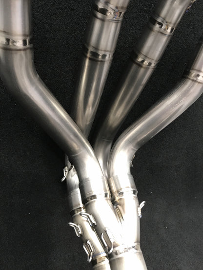 Kawasaki Z1000 Vandemon Dual Titanium Exhaust System with Carbon Fibre Mufflers