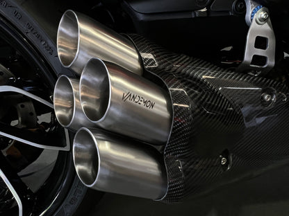 Sistema de escape de titanio bimodal Quattro para Ducati Diavel V4 Stealth 2023-2024