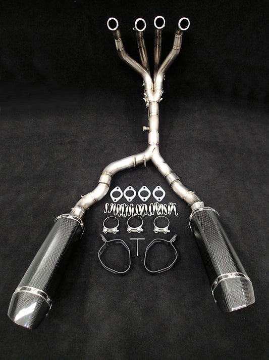 Kawasaki Z1000 Vandemon Dual Titanium Exhaust System with Carbon Fibre Mufflers