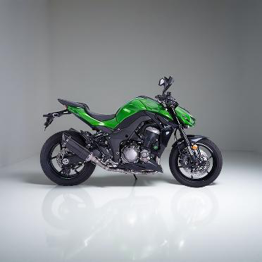 Kawasaki Z1000 Vandemon 4 into 2 Titanium Exhaust System with Carbon Fibre Mufflers