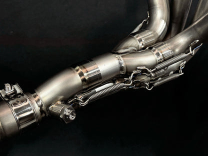 Kawasaki Z1000 Vandemon Dual Titanium Exhaust System with Carbon Fibre Mufflers