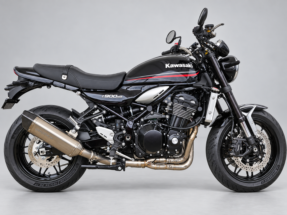 Sistema de escape completo de titanio Vandemon Cafe Racer Kawasaki Z900RS 2018-24