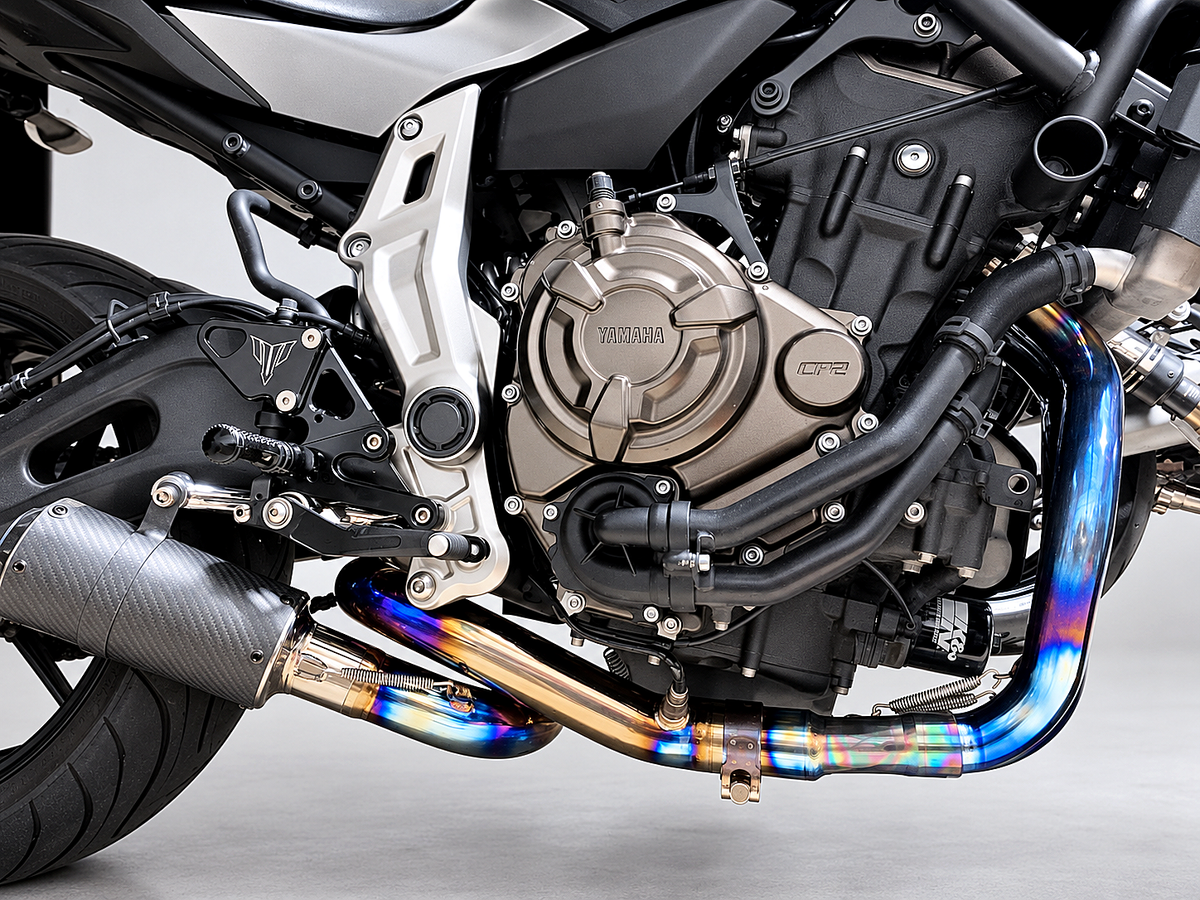 Yamaha R7 MT07 FZ07 XSR700 Titanium Exhaust System Carbon fibre muffler 2014-2026