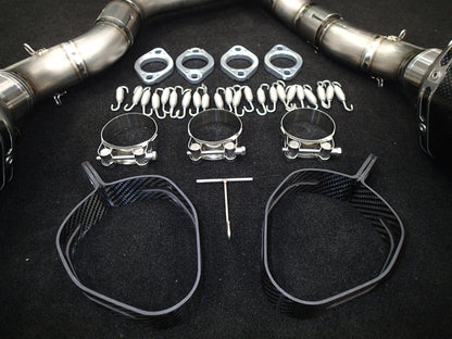 Kawasaki Z1000 Vandemon Dual Titanium Exhaust System with Carbon Fibre Mufflers