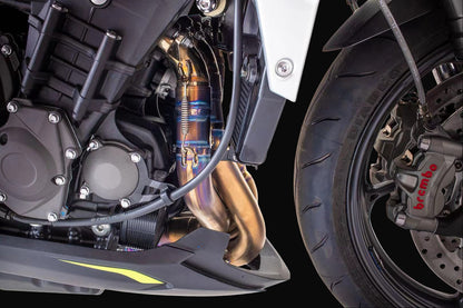 Escape de titanio con corte oblicuo para Triumph 765 S/R/RS y Moto 2 Street Triple 2023-2024