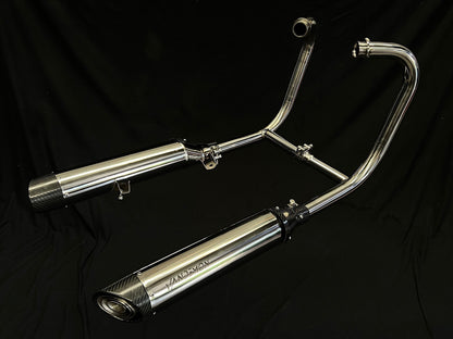 Triumph Bonneville Bobber &amp; Speedmaster 1200 Polished Titanium H Pipe Exhaust