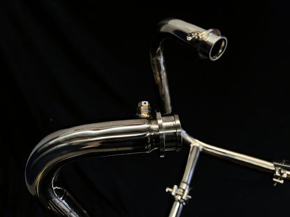 Escape de titanio pulido con tubo en H para Triumph Bonneville Bobber y Speedmaster 1200