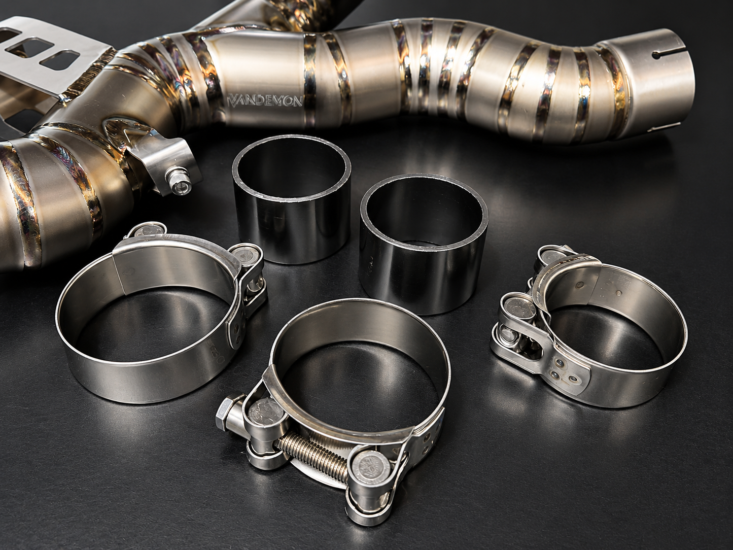 Vandemon 2021 to 2025 Ducati Multistrada V4 Titanium Cat Delete Link Pipe clamps gaskets