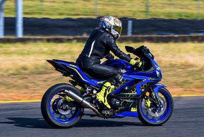 Colectores de escape de acero inoxidable Vandemon para Yamaha YZF-R3 MT-03 YZF-R25, silenciador de titanio