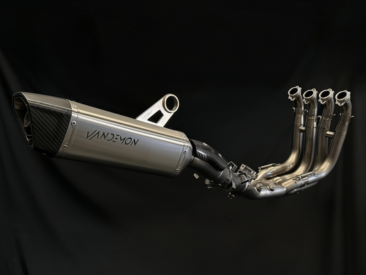 Vandemon exhaust system on a black background