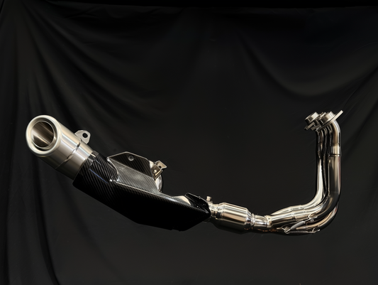 CFMOTO 675SR-R, 675SR-S, 675SS & 675NK Slash Cut Low Mount Titanium Exhaust System
