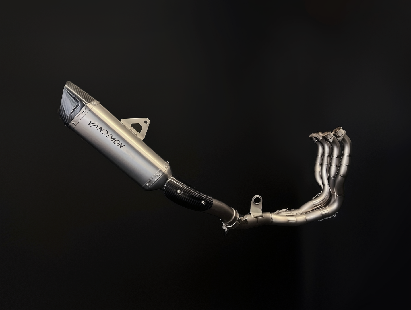 Motorcycle exhaust pipe on a black background