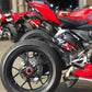 Ducati Panigale V2 955 Titanium Low Mount Exhaust System 2019-21 Installed on red bike