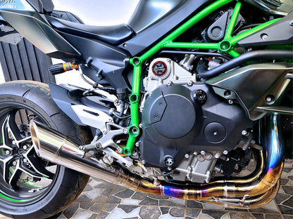 Sistema de escape de titanio pulido Vandemon para Kawasaki Ninja H2 y H2R 2015-24